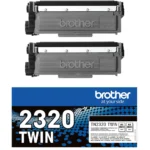 2Er Pack Original Brother Tn 2320 Black