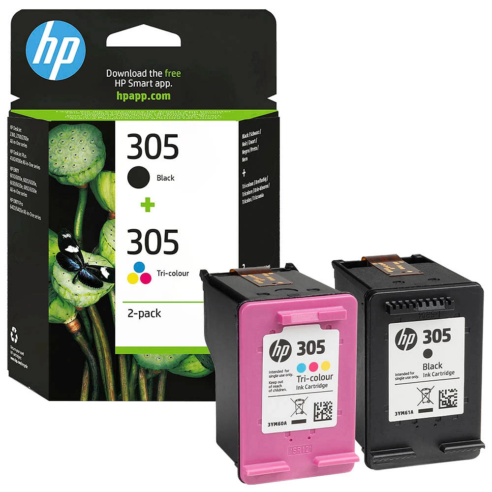 2-hp-305-schwarz-color-6zd17ae-tintenpatronen-598353 Original Hp 305 Multipack 6Zd17Ae Black Color - Image 1