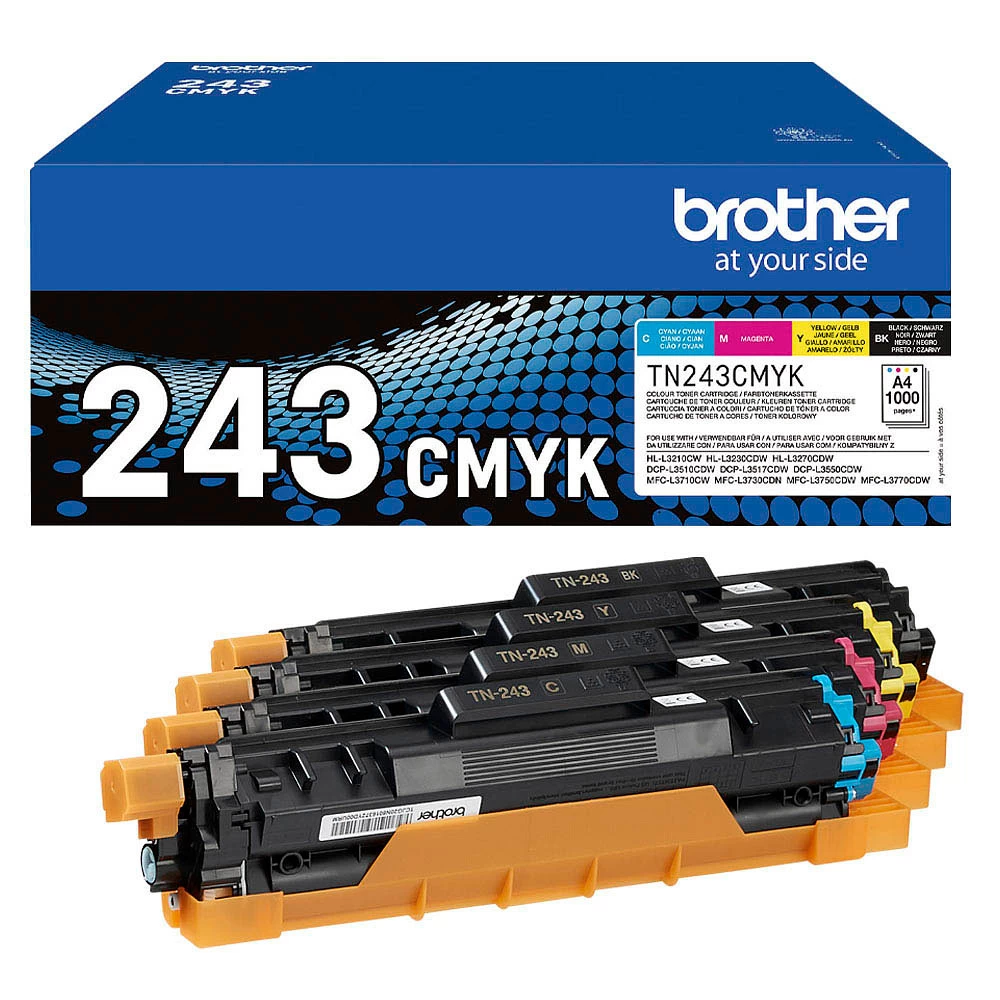 4-brother-tn-243cmyk-schwarz-cyan-magenta-gelb-toner-586388-1 Original Brother Tn 243 Multipack 4Er Pack - Image 1