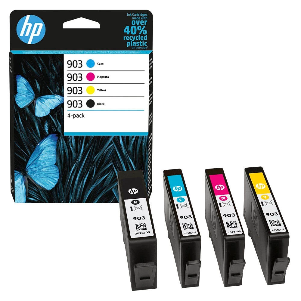 4-hp-903-schwarz-cyan-magenta-gelb-6zc73ae-tintenpatronen-304607 Original Hp 903 Multipack Spar Set - Image 1