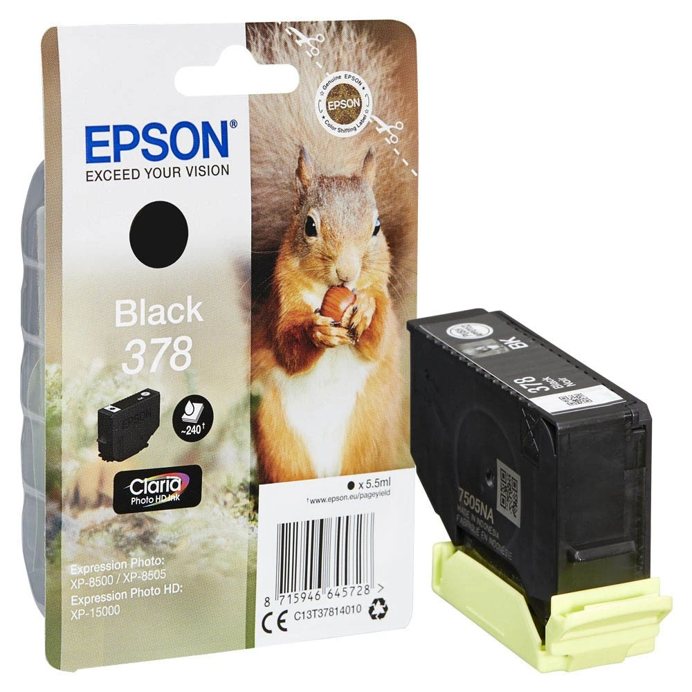 epson-378-t37814-schwarz-tintenpatrone-432474 Original Epson 378 Black Tintenpatrone - Image 1