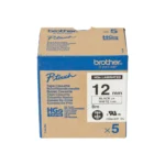 Brother Hge 231V5 Schwarz Auf Weiss Rolle 12 Cm X 8 M