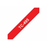 Brother Tc495 9 Mm X 77 M Weiss Auf Rot Laminiertes Band