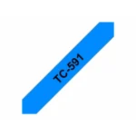 Brother Tc591 9 Mm X Schwarz Auf Blau Laminiertes Band