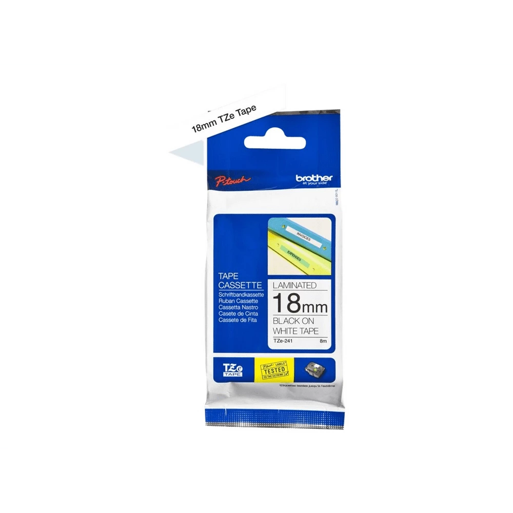 fbbr-tz241o-e68d4cdc5076c827217ca3d5de20b7eb-357424-1-96ac18bf56d0765fc24e446d89de84c2-1 Brother Tze 241 Standard Klebstoff Schwarz Auf Weiss Rolle 18 Cm X 8 M - Image 1
