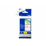 Brother Tze 252 Standard Klebstoff Rot Auf Weiss Rolle 24 Cm X 8 M