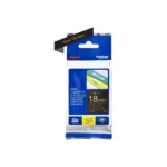 Brother Tze 344 Standard Klebstoff Gold Auf Schwarz Rolle 18 Cm X 8 M