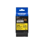Brother Tze S651 Extra Starker Klebstoff Schwarz Auf Gelb Rolle 24 Cm X 8 M