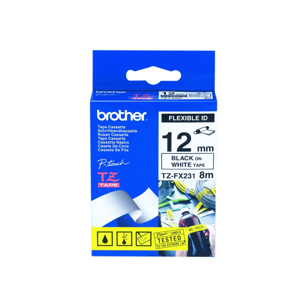 fbbr-tzfx231o-dbcb79d5e805a0f75a69cdcd03f35469-163471-1-1850ae5926944ba021a2a292a4e11987 Brother Tzfx231 Schwarz Auf Weiss Rolle 12 Cm X 8 M - Image 1