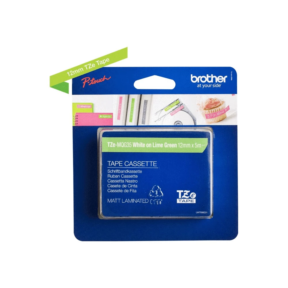 fbbr-tzmqp35o-5ab4ad9c20e493d456c976a2720d51a5-357297-1-e26f6ed752cbd22a5ef7c941df05b602-1 Brother Tze Mqp35 Matt Weiss Auf Berry Pink Rolle 12 Cm X 5 M - Image 1