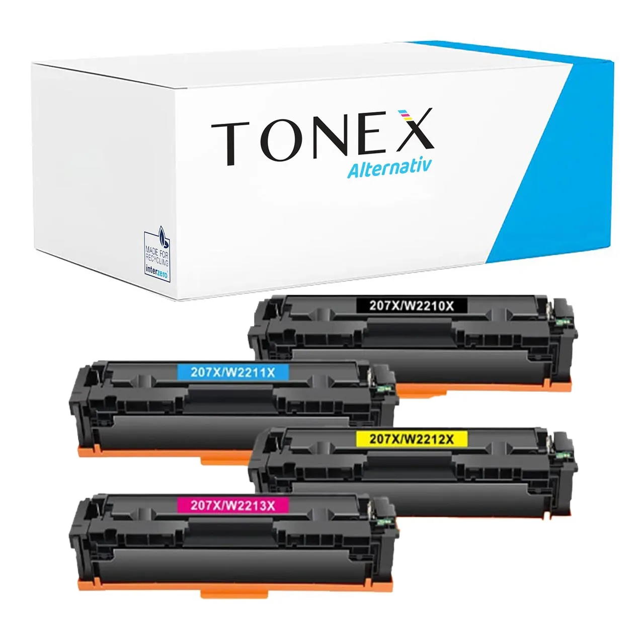 hp-207x-spar-set Tonex Alternativ Fur Hp 207X Toner Tinte Schwarz Cyan Magenta Gelb 4Er Pack - Image 1