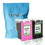Tonex Alternativ Fur Hp 303Xl 3Yn10Ae Tinte Schwarz Color 23Ml Spar Set