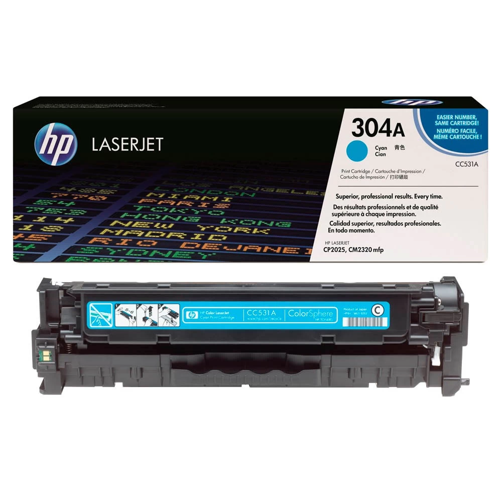 hp-304a-cc531a-cyan-tonerkartusche-215897 Original Hp 304A Cc531A Cyan Toner Fur Ca 2800 Seiten - Image 1