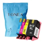 Tonex Alternativ Fur Hp 912Xl 3Yp34Ae Tinte Schwarz Cyan Magenta Gelb 62Ml Spar Set