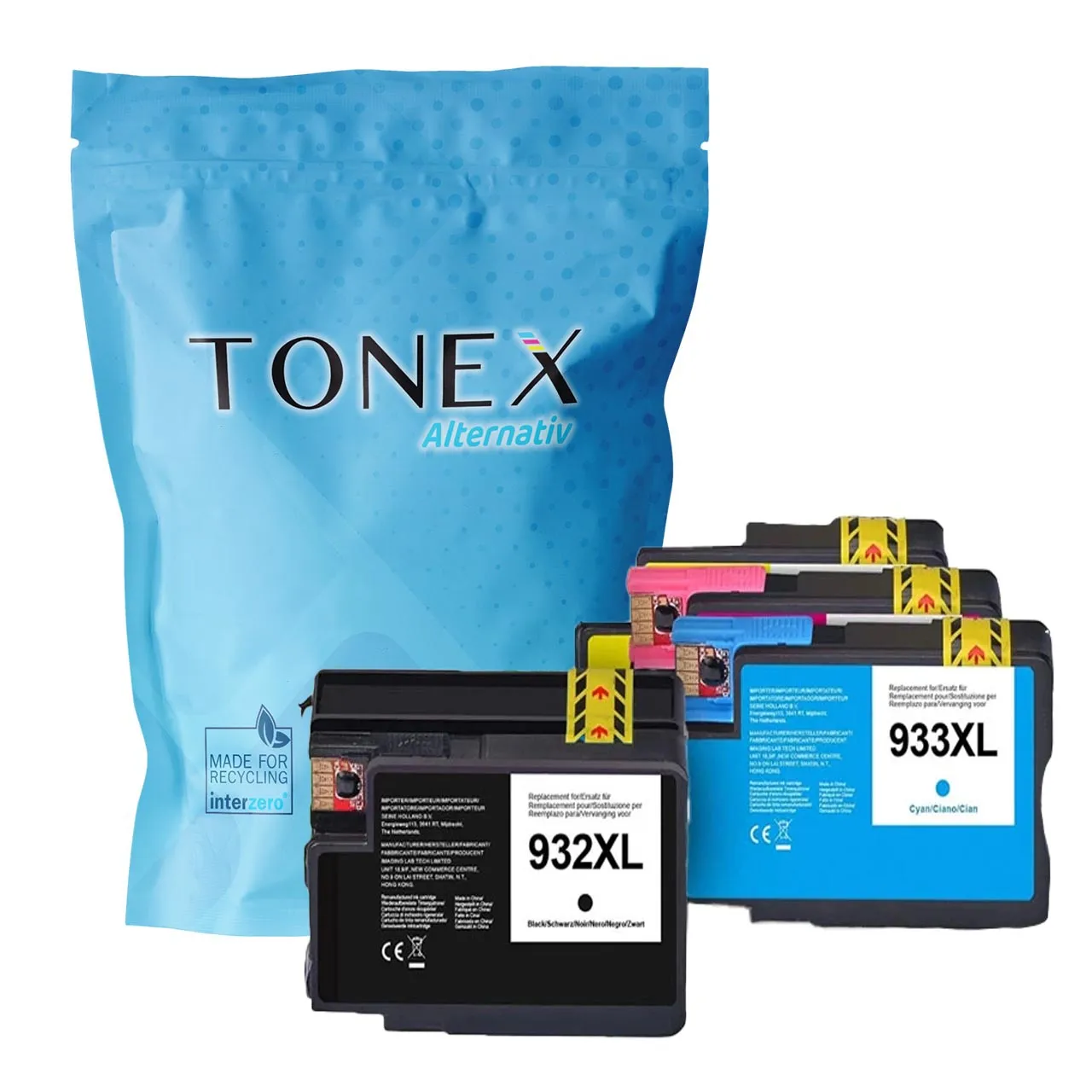 hp-932-xl-4er-pack Tonex Alternativ Fur Hp 932Xl 933 Tinte Schwarz Cyan Magenta Gelb 4Er Pack - Image 1