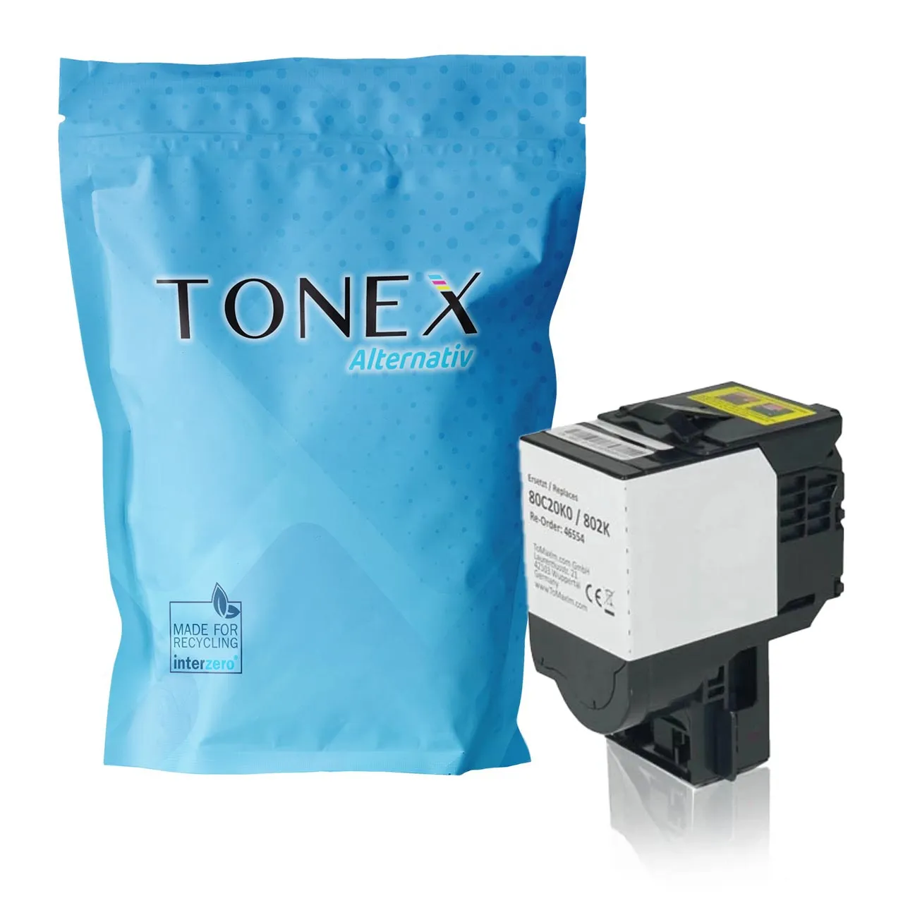 lexmark-802-black Tonex Alternativ Fur Lexmark 802 80C20K0 Toner Schwarz Bis Zu 1000 Seiten - Image 1